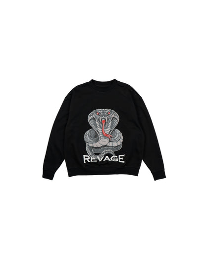 Snake crewneck , black crewneck men , black sweatshirt men , oversized crewneck men black